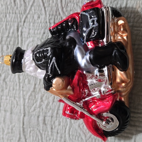 Santa Claus on Motorcycle Holiday Ornament - Picture 3 of 6
